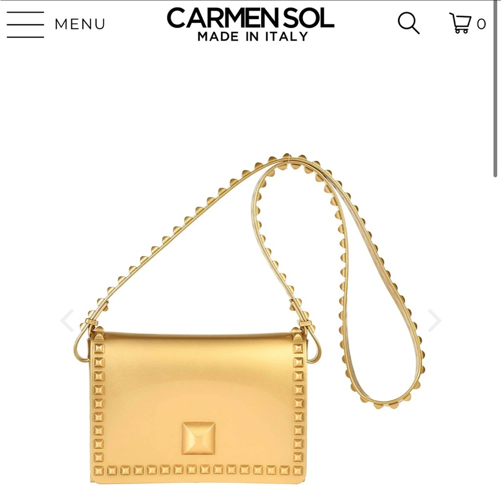 Grazie Gold Crossbody Bag with Chain Strap and Structured Flap